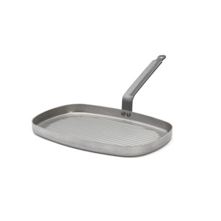 Vasserpenyő - Téglalap grillserpenyő, 38x26 cm, Carbone Plus, de Buyer - Prémium minőségű, tartós vas serpenyő
