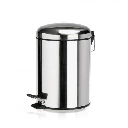 Pedálos szemetes kivehető műanyag vödörrel, 3 l, 17-26 cm, rozsdamentes