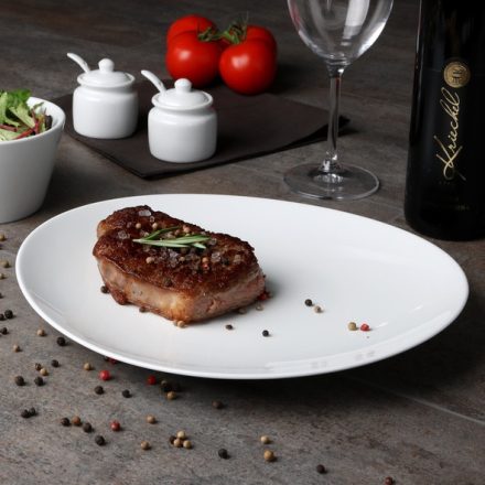 Steak tányér, 30 cm, ovális, high alumina porcelán